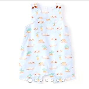 NWT Edgehill Collection Pearly Gates Bunny Rabbit Baby Boy Romper